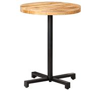 QJBSAVVA Tavolo da Bistrot Rotondo in Legno di Mango Ø60x75 cm Tavolino Alto per Cucina Balcone Giardino
