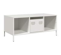 QJBSAVVA Tavolo da Caffe Tavolino da Salotto Moderno Tavolo Salotto Moderno Tavolino Piccolo da Salotto - Tavolino Bianco 101,5x50x43,5 cm in Acciaio Laminato a Freddo per Cucina Casa Salotto