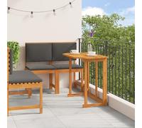 QJBSAVVA Tavolo da Esterno con Sedie, Set da Pranzo per Giardino Balcone e Piccoli Spazi, Legno Massello di Acacia Pieghevole 3 Pezzi Marrone Rettangolare, Design Compatto Salvaspazio