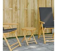 QJBSAVVA Tavolo Pieghevole da Giardino in Bambù Ø45x45 cm - Tavolino Esterno Piccolo con Design Ventilato, Salvaspazio per Balcone, Campeggio e Giardino Arredo