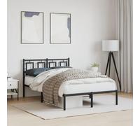 QJBSAVVA Telaio letto nero 120 x 190 cm in acciaio con rete a doghe e testiera per camera dei ragazzi, camera degli ospiti, 196 x 125 x 91 cm, design moderno, robusto e durevole per camera singola