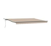 QJBSAVVA Tenda da sole beige, 450 x 300 cm, con braccio articolato, retrattile, per terrazza e balcone, tessuto da sole in poliestere, con telaio e accessori per il controllo
