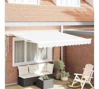 QJBSAVVA Tenda da sole bianca, 300 x 250 cm, allungabile, per balcone e terrazza, con protezione UV e poliestere, resistente alle intemperie, design moderno per il relax all'aria aperta