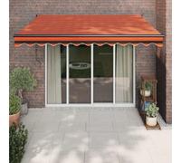 QJBSAVVA Tenda da sole retrattile, 3,5 x 2,5 m, colore arancione e marrone, resistente ai raggi UV, con telaio in alluminio, per terrazze, balcone e giardino, protezione solare con manovella