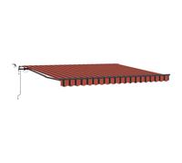 QJBSAVVA Tenda da sole retrattile 400 x 300 cm, tenda da sole con braccio articolato per balcone e terrazza, tessuto da sole in poliestere, doppio controllo con telecomando, arancione e marrone