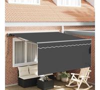 QJBSAVVA Tenda da sole retrattile antracite, 350 x 250 cm, protezione solare moderna, per terrazza, balcone e giardino, con telecomando, resistente ai raggi UV e impermeabile