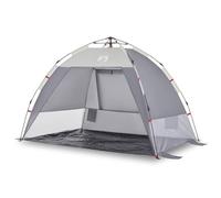 QJBSAVVA Tenda da spiaggia per 2 persone, colore grigio, sistema Quick Release per un montaggio rapido, 216 x 152 x 148 cm, tenda da spiaggia con borsa per il trasporto e picchetti, dispenser di ombra