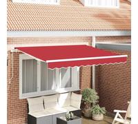 QJBSAVVA Tessuto per tende da sole rosso, 350 x 200 cm, rettangolare, in alluminio, per terrazza e balcone, con accessori di montaggio