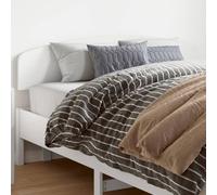 QJBSAVVA Testiera 150 cm bianco in legno di pino massiccio, design moderno e robusta stabilità, 155 x 3,5 x 81 cm, schienale per camera da letto 150 cm di larghezza