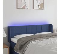 QJBSAVVA Testiera a LED, 147 cm, design moderno, in tessuto resistente e legno di larice, regolabile in altezza con illuminazione a LED cambia colore per camera da letto