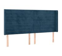QJBSAVVA Testiera ad Orecchiere in Velluto Blu Scuro 183x16 cm | Elegante schienale imbottito per camera da letto con altezza regolabile e gambe stabili in legno di larice.