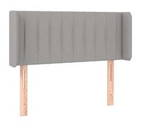 QJBSAVVA Testiera ad Orecchio Grigio Chiaro 93x16x78/88 cm | Elegante schienale imbottito per camera da letto con altezza regolabile e gambe stabili in legno di larice.