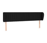 QJBSAVVA Testiera ad Orecchio Nera 183x23 cm in Tessuto per Letto | Elegante schienale imbottito con orecchie laterali per camera da letto, altezza regolabile e gambe stabili in legno.