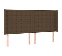 QJBSAVVA Testiera ad Orecchio per Letto in Tessuto Marrone 163x16 cm | Elemento decorativo imbottito in tessuto traspirante per camera da letto, con altezza regolabile e gambe in legno.