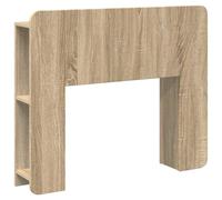 QJBSAVVA Testiera armadio con spazio per camera da letto, moderno scaffale da letto in rovere Sonoma, sottile mensola da parete in legno, ripiano salvaspazio a forma di U, 95 x 18,5 x 80 cm