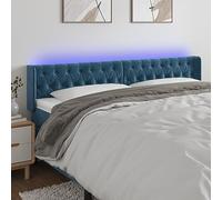 QJBSAVVA Testiera da letto a LED, in velluto, colore blu scuro, 183 x 16 x 78/88 cm, altezza regolabile, cuscino da parete con illuminazione cambia colore, moderna testiera per camera da letto