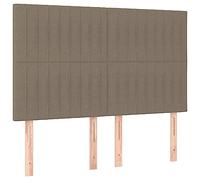 QJBSAVVA Testiera in tessuto, classica, regolabile in altezza, con gambe in legno, schienale imbottito per letto matrimoniale e struttura del letto, 144 x 5 x 118/128 cm, colore tortora