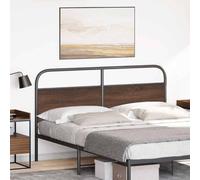 QJBSAVVA Testiera Letto 160 cm in Acciaio e Legno Rovere Marrone | Elemento di arredo elegante per la camera da letto, offre un solido supporto dorsale e grande stabilità strutturale.