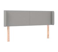 QJBSAVVA Testiera Letto ad Orecchie 147x16cm Grigio Chiaro in Tessuto | Elegante schienale imbottito con orecchie per la camera da letto, regolabile in altezza con solide gambe in legno.