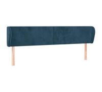 QJBSAVVA Testiera Letto ad Orecchio in Velluto Blu Scuro 203x23 cm | Elegante schienale imbottito per camera da letto con altezza regolabile e gambe in legno stabili per massimo comfort.