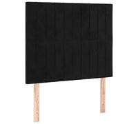 QJBSAVVA Testiera Letto in Velluto Nero 80x5 cm Altezza Regolabile | Testiera imbottita per camera da letto con piedi in legno massello, morbida al tatto e regolabile su due altezze.