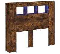 QJBSAVVA testiera letto matrimoniale/singolo Spalliera Letto Testiera Letto Una Piazza E Mezza Testiere Letto Matrimoniale - Testiera LED Rovere Fumo 120x18,5x103,5 cm Legno Multistrato per Albergo