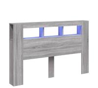 QJBSAVVA testiera letto matrimoniale/singolo Spalliera Letto Testiera Letto Una Piazza E Mezza - Testiera LED Grigio Sonoma 160x18,5x103,5 cm Legno Multistrato per Albergo