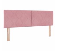 QJBSAVVA Testiera per Letto 160 cm in Velluto Rosa Regolabile | Pannello imbottito elegante per camera da letto con altezza variabile 78 o 88 cm e struttura in pino massello.