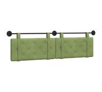 QJBSAVVA Testiera Sospesa a Parete in Velluto Verde Chiaro 2 Pezzi | Design salvaspazio imbottito con bottoni per decorare la camera da letto moderna con praticità ed eleganza.