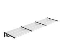 QJBSAVVA Tettoia per porta, nera e trasparente, 358,5 x 90 cm, in policarbonato, per porta di casa e ingresso, stabile supporto in ABS, telaio in alluminio, protezione dalle intemperie