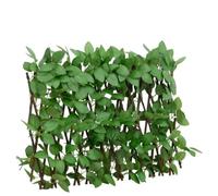 QJBSAVVA Traliccio con edera artificiale, 5 pezzi, protezione dagli sguardi indiscreti, recinzione estensibile in legno e PVC, 180 x 30 cm, decorazione da parete per balcone, terrazza ed esterni, 492