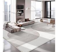QJDTZMD Tappeto Salotto Moderno Lavabile 140 x 160 cm Tappeti Camera da Letto Tappeto Pelo Corto Antiscivolo Morbido Tappeti Moderni Soggiorno Grandi Linee moderne grigio beige