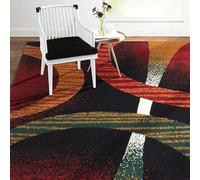 QJDTZMD Tappeto Salotto Moderno Lavabile 140 x 160 cm Tappeti Camera da Letto Tappeto Pelo Corto Antiscivolo Morbido Tappeti Moderni Soggiorno Grandi linee retrò moderne rosso verde