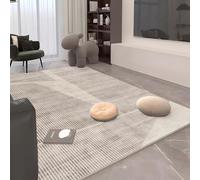 QJDTZMD Tappeto Salotto Moderno Lavabile 140 x 160 cm Tappeti Camera da Letto Tappeto Pelo Corto Antiscivolo Morbido Tappeti Moderni Soggiorno Grandi Linee geometriche moderne marrone beige