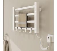 QJHSSM Scaldasalviette Termoarredo Elettrico da Bagno da Parete, Radiatore Elettrico Basso Consumo, Dimensioni 450x300 mm Sistemi di Sicurezza, Impermeabile IPX5-White