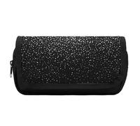 Qjjinxior Astuccio a doppio strato, brillante argento glitterato borsa per cancelleria utilizzata come astuccio, Glitter argento lucido., taglia unica, Astuccio