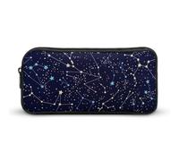 Qjjinxior Astuccio per matite, borsa da viaggio per lavoro o piccola cassetta degli attrezzi, borsa per trucchi per ragazze, Bagliore nel buio costellazioni mezzanotte, 22*12*5cm, Astuccio