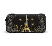 Qjjinxior Astuccio per matite, borsa per cancelleria con occhi verdi, borsa da viaggio d'affari o piccola cassetta degli attrezzi, borsa per il trucco per ragazze, Torre Eiffel di Parigi, 22*12*5cm