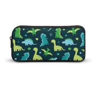 Qjjinxior Astuccio per matite, fiori di papavero, borsa da viaggio d'affari o piccola cassetta degli attrezzi, borsa per il trucco per ragazze, Sfondo Blu Con Dinos, 22*12*5cm, Astuccio