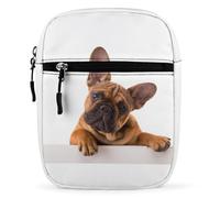 Qjjinxior Borsa a tracolla, borsa a tracolla con tasti del pianoforte, borsa multiuso piccola per lavoro, viaggi d'affari, Bulldog francese con zampa e cane, Taglia unica