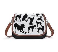 Qjjinxior Borsa a tracolla, borsa a tracolla divertente con cane bulldog, borsa in pelle per donne, viaggi, lavoro, uso quotidiano, Cane Levriero Italiano, Taglia unica