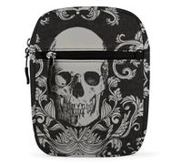 Qjjinxior Borsa a tracolla, borsa a tracolla Zombies Dead Men Walking Body at Night Borsa a tracolla multiuso piccola per lavoro viaggi d'affari, Teschio nero, Taglia unica