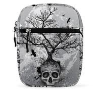 Qjjinxior Borsa a tracolla, borsa a tracolla Zombies Dead Men Walking Body at Night Borsa a tracolla multiuso piccola per lavoro viaggi d'affari, Horror Cranio Albero, Taglia unica
