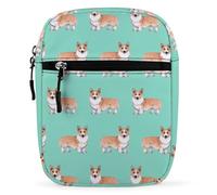 Qjjinxior Borsa a tracolla con gatti arancioni, borsa a tracolla multiuso piccola per lavoro, viaggi d'affari, Carino Corgi Pet e tè al latte, Taglia unica
