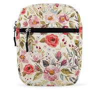 Qjjinxior Borsa a tracolla, strana borsa a tracolla colorata a forma di pollo, multiuso, piccola borsa a tracolla per lavoro, viaggi d'affari, Acquerello Papaveri Fiori, Taglia unica