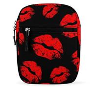 Qjjinxior Borsa a tracolla, strana borsa a tracolla colorata a forma di pollo, multiuso, piccola borsa a tracolla per lavoro, viaggi d'affari, Labbra rosse., Taglia unica