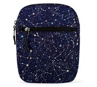 Qjjinxior Borsa a tracolla, strana borsa a tracolla colorata a forma di pollo, multiuso, piccola borsa a tracolla per lavoro, viaggi d'affari, Bagliore nel buio costellazioni mezzanotte, Taglia unica