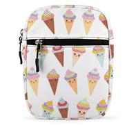 Qjjinxior Borsa a tracolla, strana borsa a tracolla colorata a forma di pollo, multiuso, piccola borsa a tracolla per lavoro, viaggi d'affari, Gelato colorato., Taglia unica