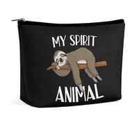 Qjjinxior Borsa per cosmetici, borsa per il trucco con gatto filo, borsa da toilette portatile con cerniera per uso quotidiano, viaggio, Il mio bradipo Animale Sprirt, Taglia unica