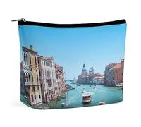 Qjjinxior Borsa per cosmetici, borsa per trucco Venezia Italia, borsa da toilette portatile con cerniera per uso quotidiano, viaggio, Venezia Italia, Taglia unica